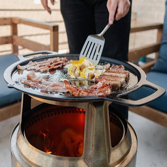 Okrugla ploča za roštilj od lijevanog željeza i nosač za Yukon