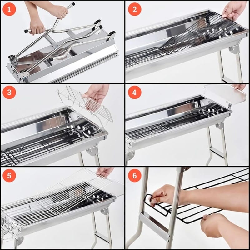 Prijenosni roštilj na ugljen IGRANE 112x30x71 cm