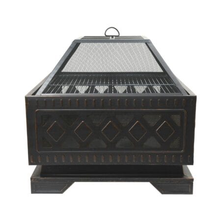 Kamin SQUARE bakrena patina s poklopcem
