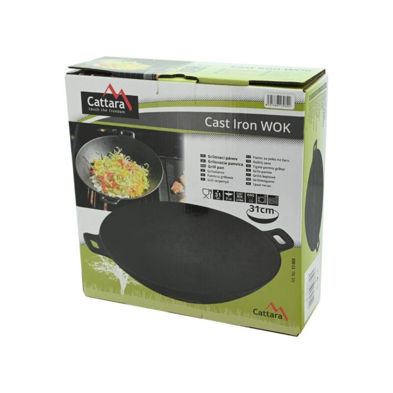 Wok tava za roštilj lijevano željezo 31 cm