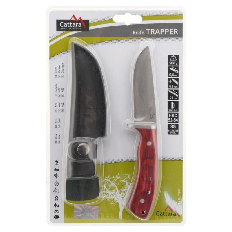 Bodež TRAPPER 21 cm s kožnom torbicom