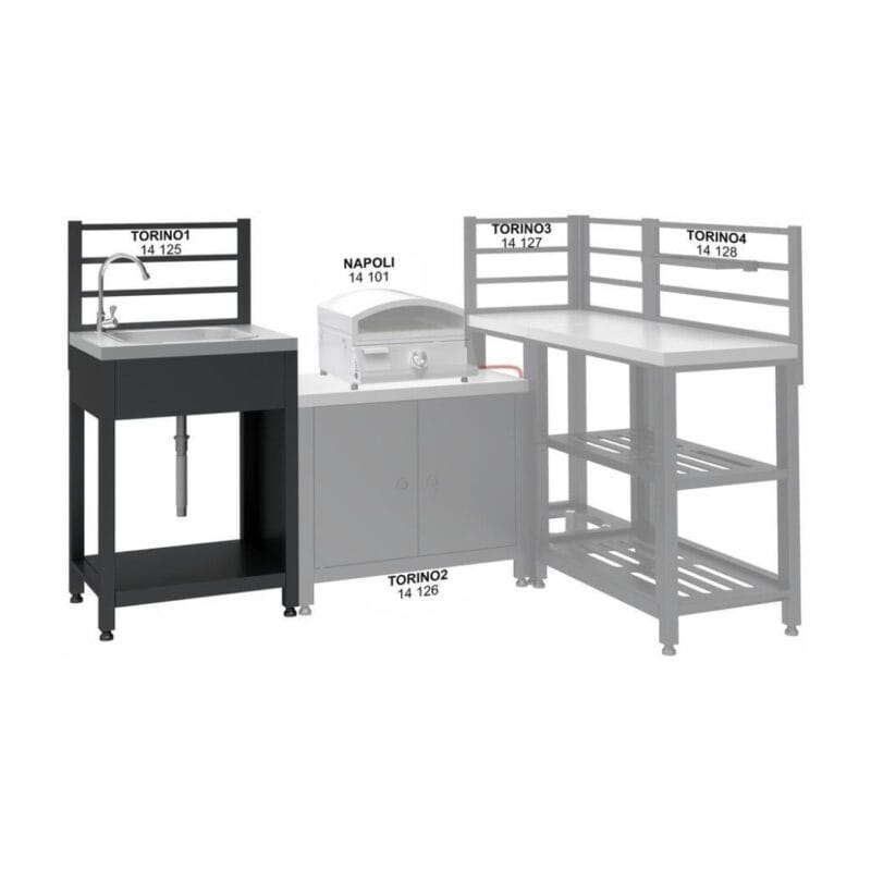 Modul stol s umivaonikom TORINO 1 za vanjsku kuhinju, 60x47x123 cm