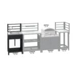 Modul stol s umivaonikom TORINO 1 za vanjsku kuhinju, 60x47x123 cm