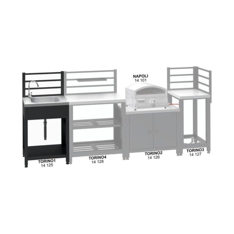 Modul stol s umivaonikom TORINO 1 za vanjsku kuhinju, 60x47x123 cm