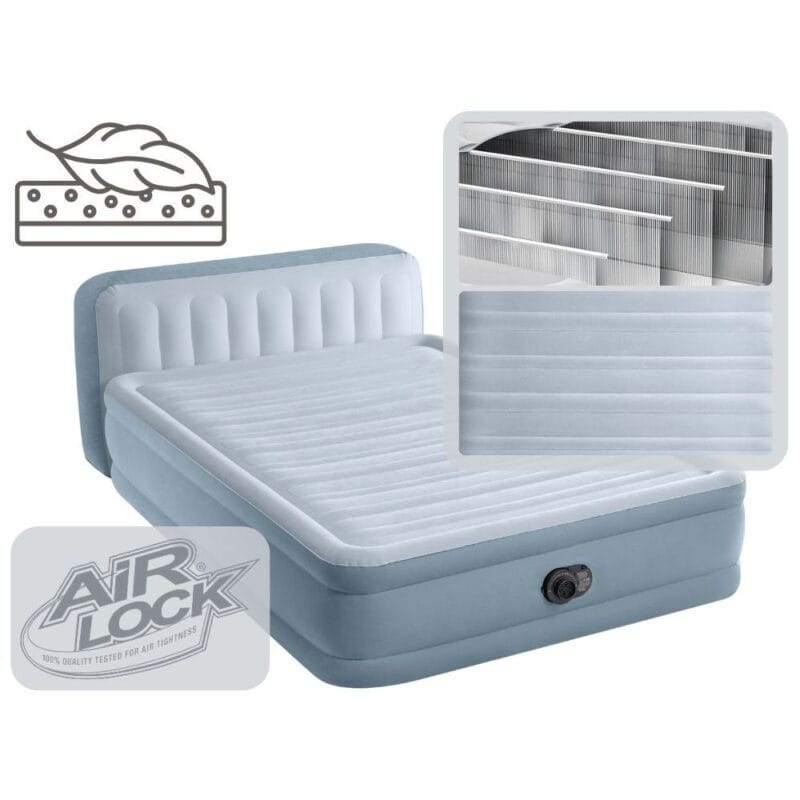 Krevet na napuhavanje Queen Plush sa naslonom