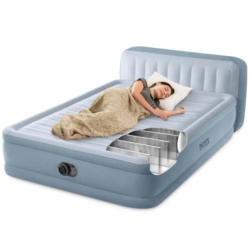 Krevet na napuhavanje Queen Plush sa naslonom