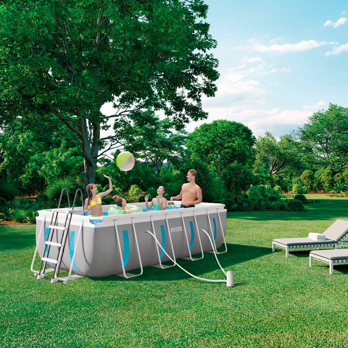 Prism Frame Clearview Premium pravokutni bazen 400 × 200 × 122 cm – Intex (26770NP)