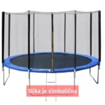 Trampolin s ljestvama 396 cm i zaštitnom mrežom – 4 noge