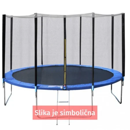 Trampolin s ljestvama 396 cm i zaštitnom mrežom – 4 noge